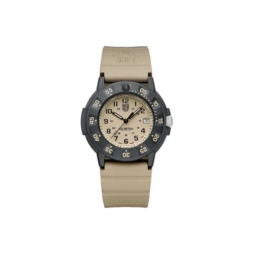 LUMINOX Кварцевый механизм Мужские часы Часы 43 мм Бежевый циферблат Резиновый ремешок XS.3010.EVO.S