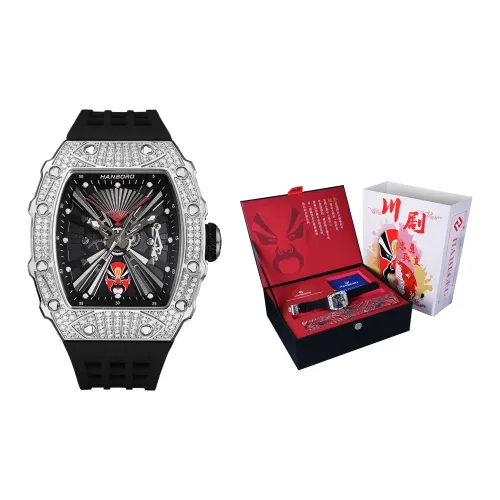 HANBORO Facebook Series Механические часы с силиконовым ремешком белый циферблат модель HBR927