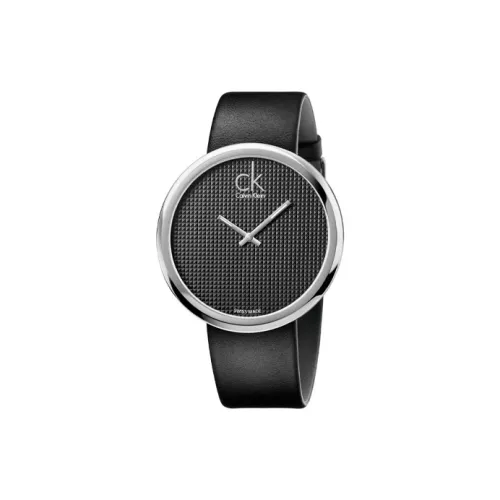 CALVIN KLEIN Plaid Collection Кварцевые Женские Часы Кожаный Ремешок 46 мм Черный Циферблат