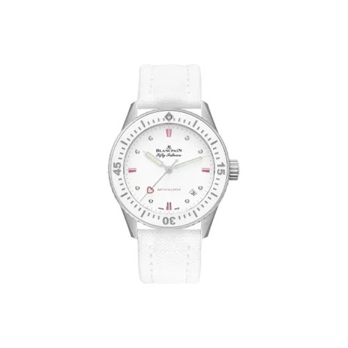 BLANCPAIN Автоматический Механический Механизм Женские Часы 38 мм Белый Циферблат Нержавеющая Сталь Корпус Холст Ремешок