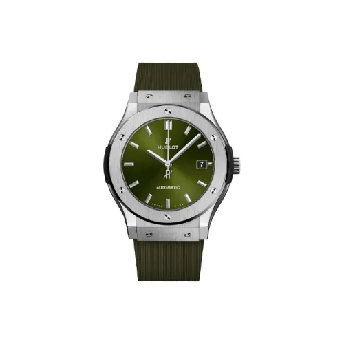 HUBLOT Автоматический Механический Механизм Мужские Классические Фьюжн Часы 45 мм Зеленые