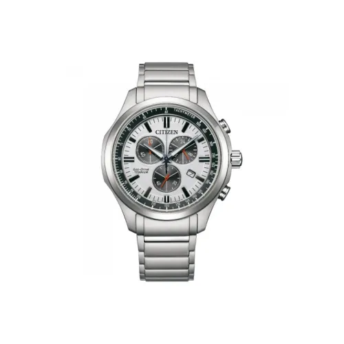 CITIZEN Солнечный кварцевый механизм титановый ремешок часы 43 мм унисекс белый циферблат AT2530 85A