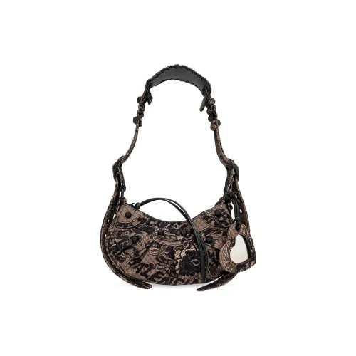 Balenciaga Сумка через плечо с вставками из ткани и кожи женская черная