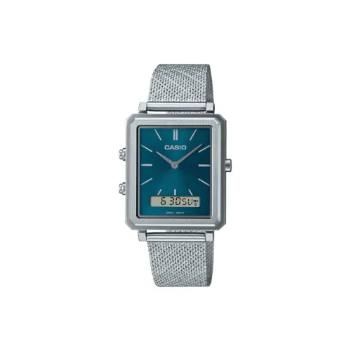 CASIO Standard Series Кварцевый механизм Нержавеющая сталь Ремешок Часы Мужские Синий циферблат MTP B205M 3E