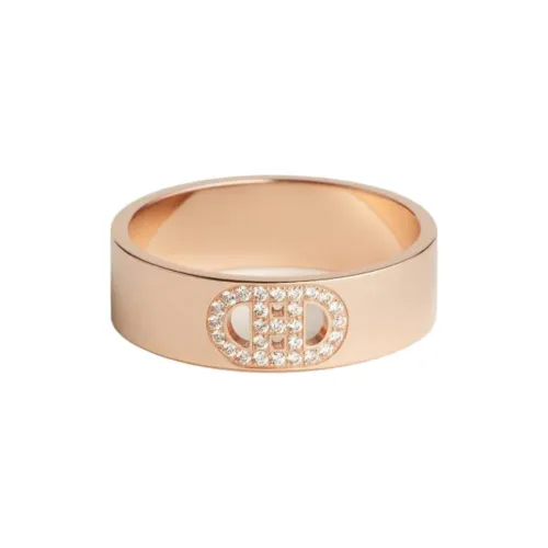 HERMES 18К Розовое золото кольца с алмазами женские золото