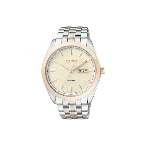 CITIZEN Механический механизм ремешок из нержавеющей стали мужские часы желтый циферблат