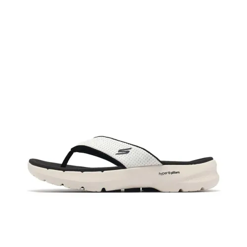 Skechers Go Walk 6 Устойчивые к истиранию Шлепанцы Мужские Белые