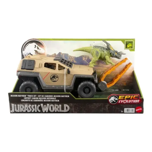 MATTEL JURASSIC WORLD Chase Impact Truck Набор Динозавр Готовые модели