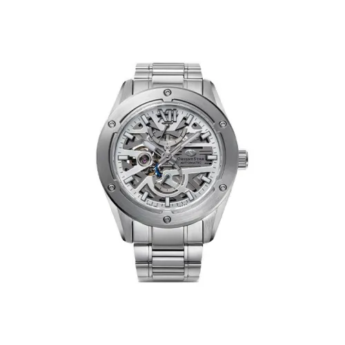 ORIENT Автоматический Механический Механизм Нержавеющая Сталь Ремешок Часы 42,3мм Мужские Часы Скелетный Циферблат RK BZ0001S