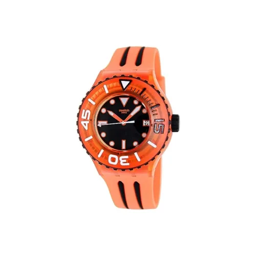 SWATCH SCUBA LIBRE Collection Кварцевый механизм Унисекс Часы 44 мм Черный циферблат Пластиковый корпус Силиконовый ремешок SUUO400