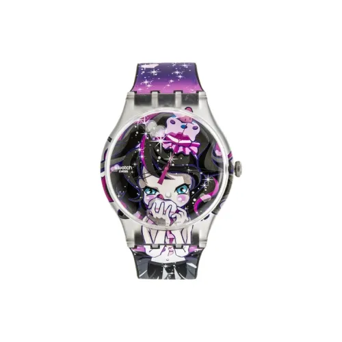 Swatch Quartz Механизм Женские часы 41 мм Черный циферблат SUOZ110