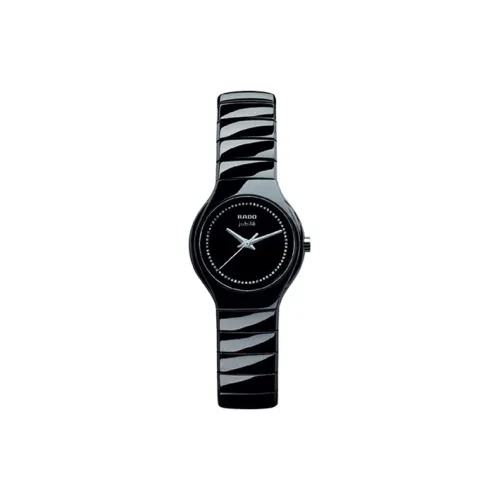 RADO Realme Collection Кварцевый механизм Женские часы 27 мм Черный циферблат Керамические корпуса Керамический ремешок