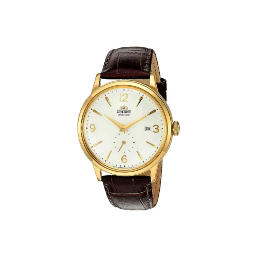 ORIENT Автоматический Механический Механизм Кожаный Ремешок Часы Мужские Белый Циферблат RA AP0004S