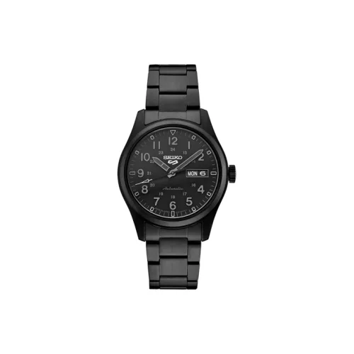 SEIKO Автоматический Механический Механизм Мужские часы Seiko5 39 мм Черные
