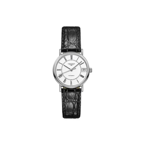 LONGINES Автоматический Механический Механизм Женские Часы 30MM Белый Циферблат Корпус из Нержавеющей Стали Кожаный Ремешок