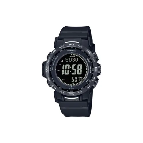 CASIO Кварцевый механизм Смола Ремешок Часы Мужские Черные PRW 35Y 1BJF