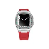 Цветной кулон с ободком + красный силиконовый ремешок