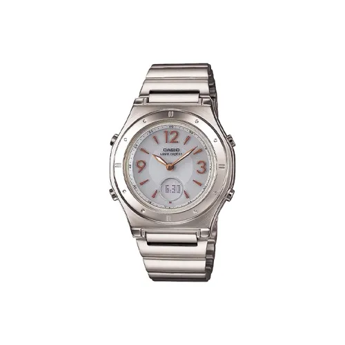 CASIO Collection Солнечный Кварцевый Механизм Нержавеющая Сталь Ремешок Часы Женские Белый Циферблат