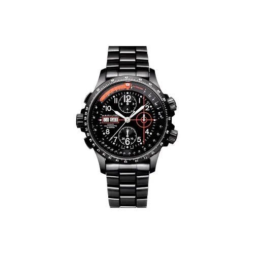 HAMILTON Автоматический Механический Часы Мужские Циферблат Черный Корпус Нержавеющая Сталь Ремешок Резиновый