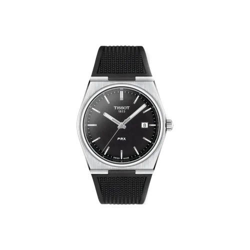 TISSOT Classic Collection Кварцевый механизм Мужские часы Циферблат 40 мм Черный корпус Нержавеющая сталь Резиновый ремешок