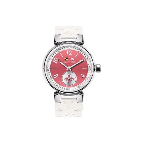 LOUIS VUITTON Наручные часы Кварцевый механизм Резиновый ремешок 28 мм Розовый циферблат Женские часы