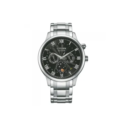 CITIZEN Светильник Кварцевый механизм Нержавеющая сталь Ремешок Часы Мужские Черный циферблат AP1050 81E