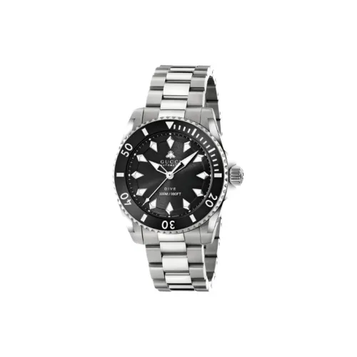 Gucci Dive Collection Мужские часы Автоматический механический механизм Ремешок из нержавеющей стали 40 мм Черный циферблат