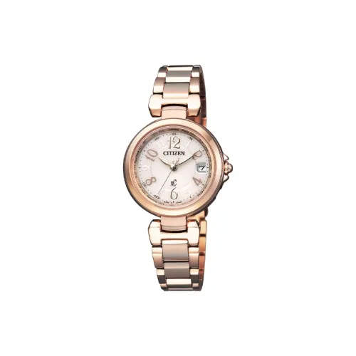 CITIZEN Светильник Кварцевый механизм Нержавеющая сталь Ремешок Часы 27 мм Женские часы Розовый циферблат Часы EC1032 54W