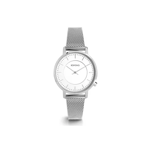 KOMONO Women's Watch Кварцевый механизм ремешок из нержавеющей стали белый циферблат