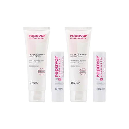 REPAVAR Розовый Фрукты Крем для рук 75 мл*2 + Розовый Фрукты Бальзам для губ 4 г*2