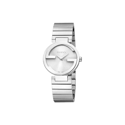 GUCCI Interlocking Women's Watch Кварцевый механизм ремешок из нержавеющей стали 29 мм серебристый циферблат