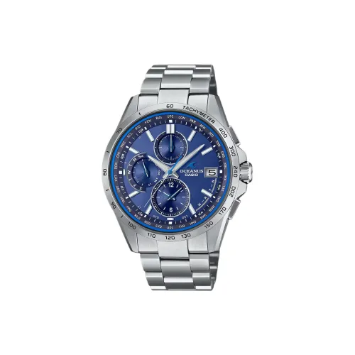 CASIO OCEANUS Коллекция Кварцевый механизм Титан Ремешок Часы Унисекс Синий циферблат
