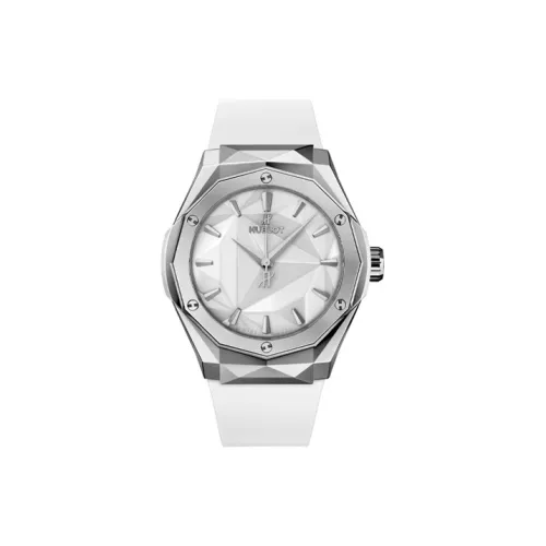 HUBLOT Классическая коллекция Fusion Автоматический механический механизм Мужские часы Циферблат 40 мм Белый Резиновый ремешок