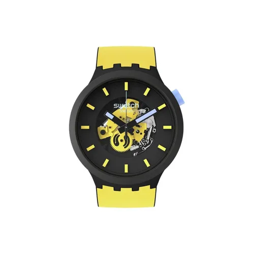 Swatch Quartz Movement Унисекс Часы 47 мм Желтые