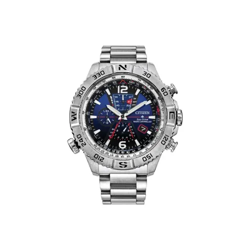 CITIZEN Светильник Кварцевый Механизм Часы Мужские Синий Циферблат AT8220 55L