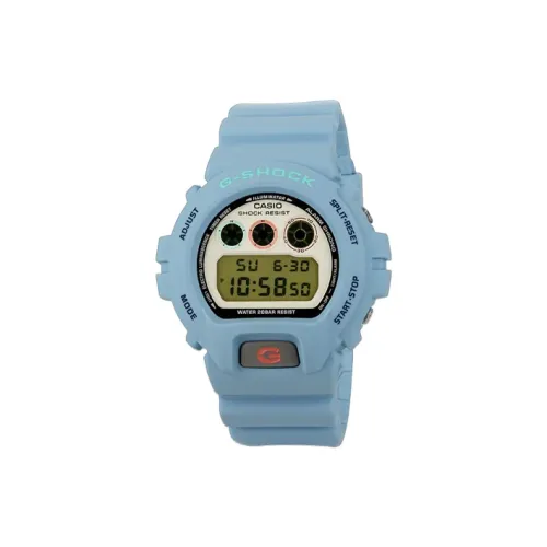 CASIO Кварцевый механизм Смольный ремешок Часы унисекс Белый циферблат DW 6900JM22 2CR