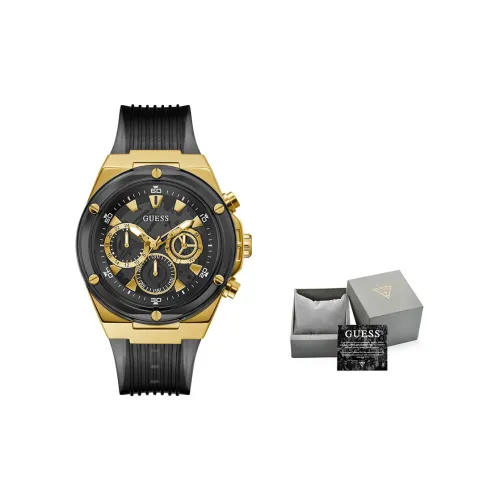 GUESS New Products Коллекция Наручные часы Кварцевый механизм Силиконовый ремешок 46 мм Черный циферблат Мужские часы