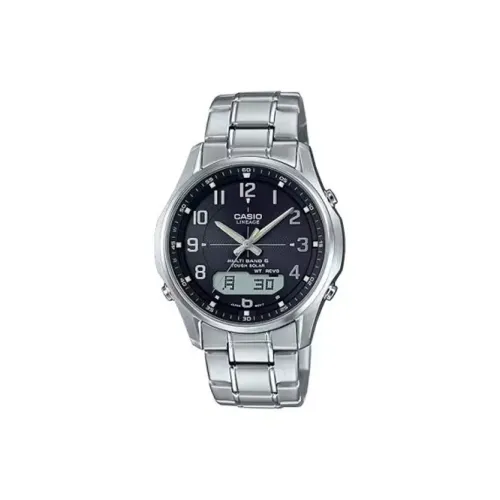 CASIO Collection Солнечный Кварцевый Механизм Нержавеющая Сталь Ремешок Часы Мужские Черный Циферблат LCW M100DE 1A3JF