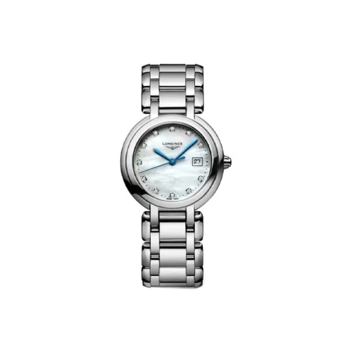 LONGINES Heart Moon Collection Кварцевый механизм Женские часы 30 мм Белый циферблат Корпус из нержавеющей стали Ремешок из нержавеющей стали