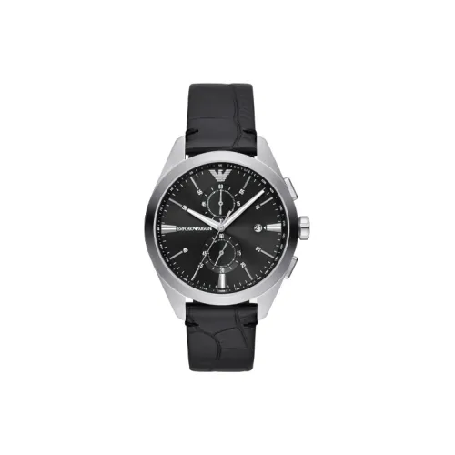 EMPORIO ARMANI Мужские наручные часы кварцевый механизм 43 мм черный циферблат