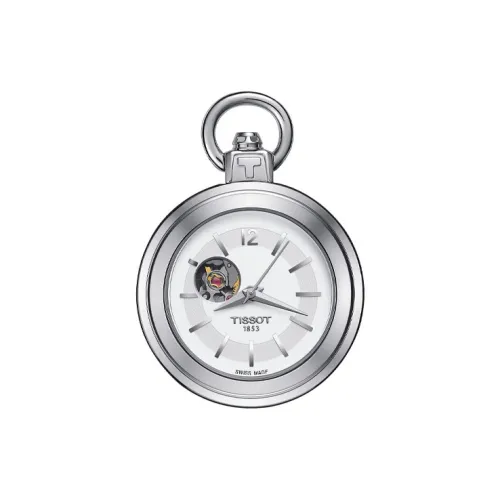 TISSOT Mechanical Механизм Ручной Подзарядный Механизм Нержавеющая Сталь Корпус Карманный Часы 28 мм Унисекс Серебряный