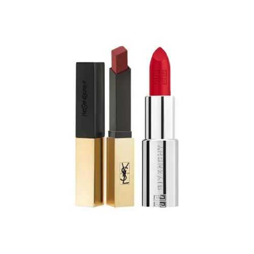 Givenchy Помада Одежда Наборы Овечья кожа Помада+YSL Золото Барная стойка DUAL Упаковка Матовый Длинный Тяжелый Легко Смесь Осветляющий