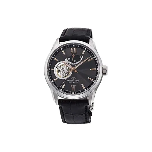 ORIENT Автоматический Механический Механизм Кожаный Ремешок Часы Мужские Кофейный Циферблат Часы RK AT0007N