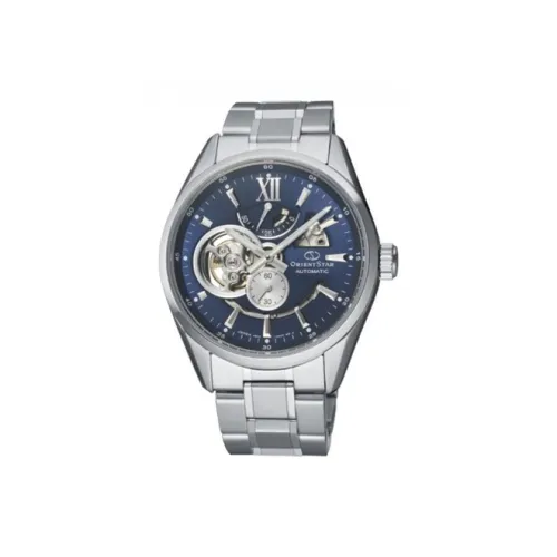 ORIENT Автоматический Механический Механизм Нержавеющая Сталь Ремешок Часы 41 мм Мужские Часы Синий Циферблат RK AV0004L