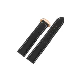 Чёрный с белой строчкой [Пряжка розового золота]