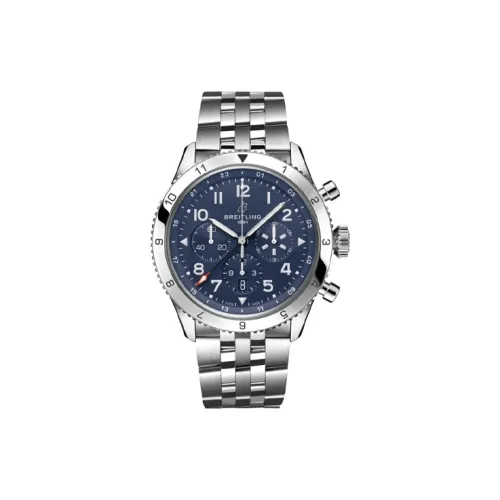 Breitling Автоматический Механический Часы Мужские 46 мм Синий Циферблат Корпус из Нержавеющей Стали Ремешок из Нержавеющей Стали