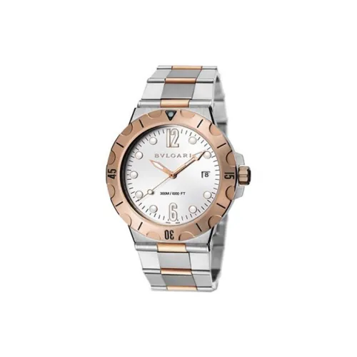 BVLGARI Автоматический Механический Механизм Мужские Часы DIAGONO 41 мм Белые