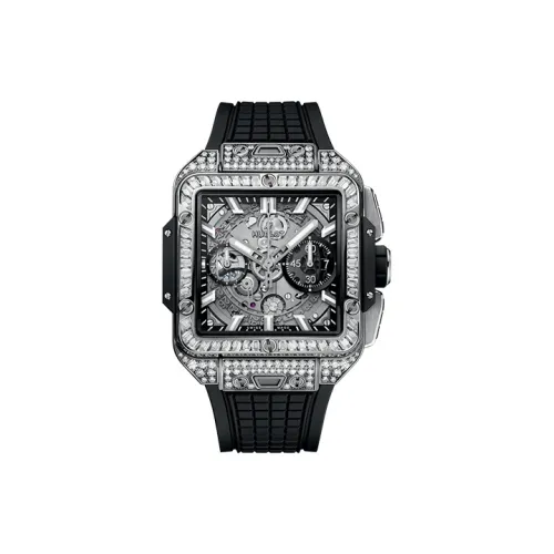 HUBLOT SQUARE BANG UNICO Автоматический Механический Механизм Мужские Часы Часы 42 мм 42*42 мм Серый Циферблат Титан Корпус Часов