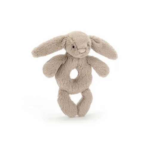 JELLYCAT Shy Beige Rabbit Ring Rattle Кукла Плюшевая кукла 18 см высокая