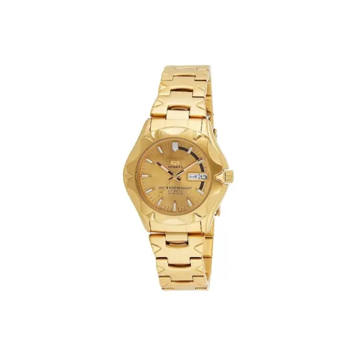 SEIKO Автоматический Механический Механизм Нержавеющая Сталь Ремешок Часы 41*41*12мм Мужские Часы Золотой Циферблат Snz450j1